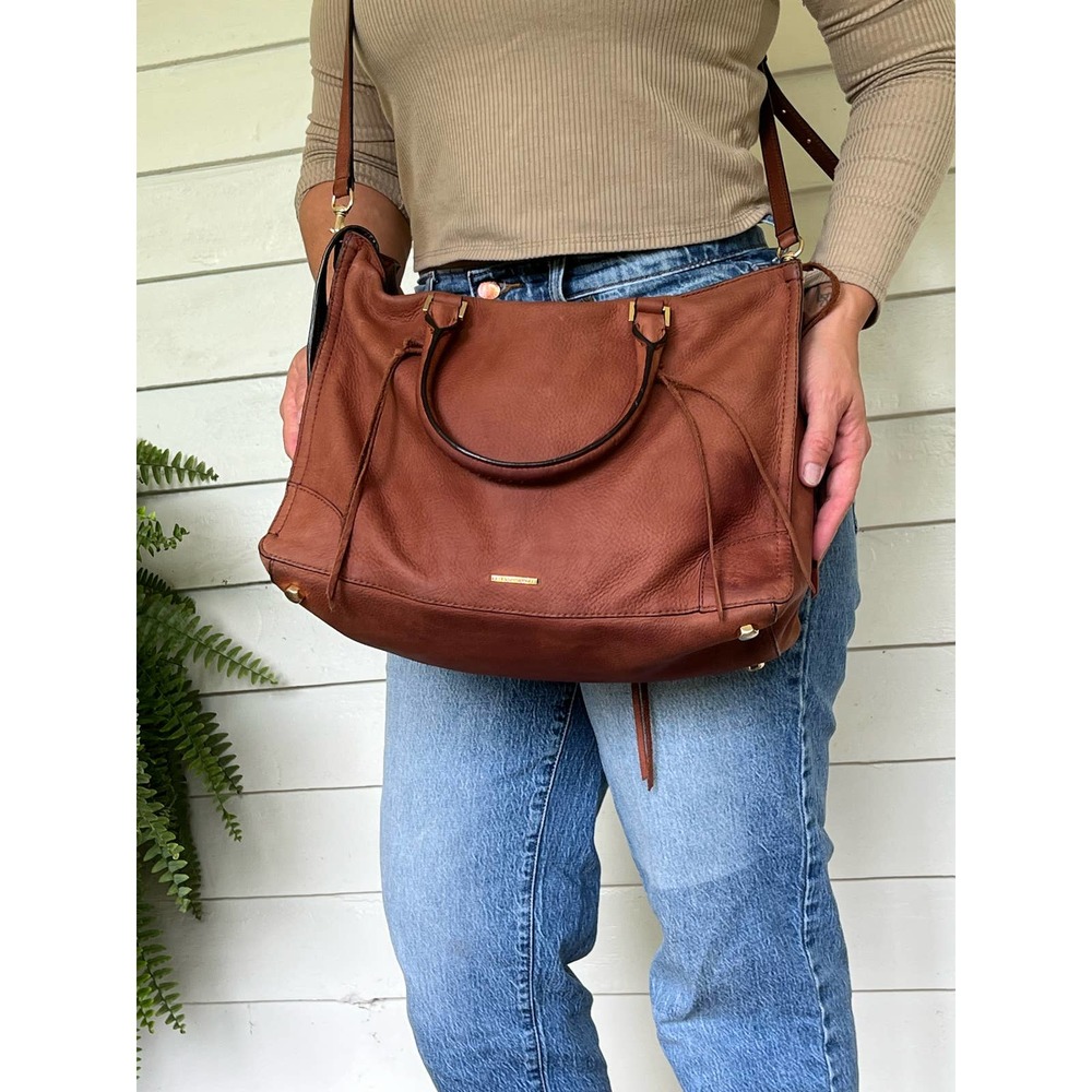 Luxury Vintage Rebecca Minkoff Leather Hobo Crossbody Bag